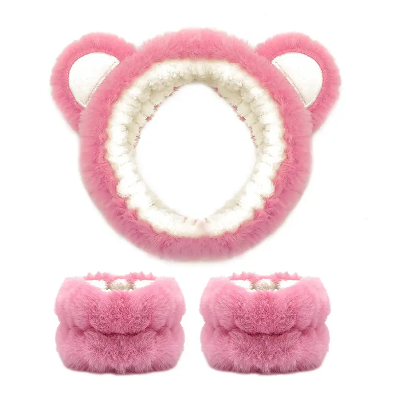 Bear pink/1 hair band +2 wristbands