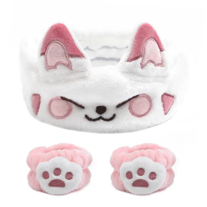 Cat White/1 hair band +2 wristbands tooth powder