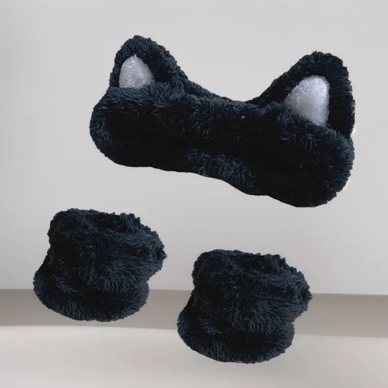 Plush Bear Ears Wrist Strap Face Wash Hair Band Set — feature 9