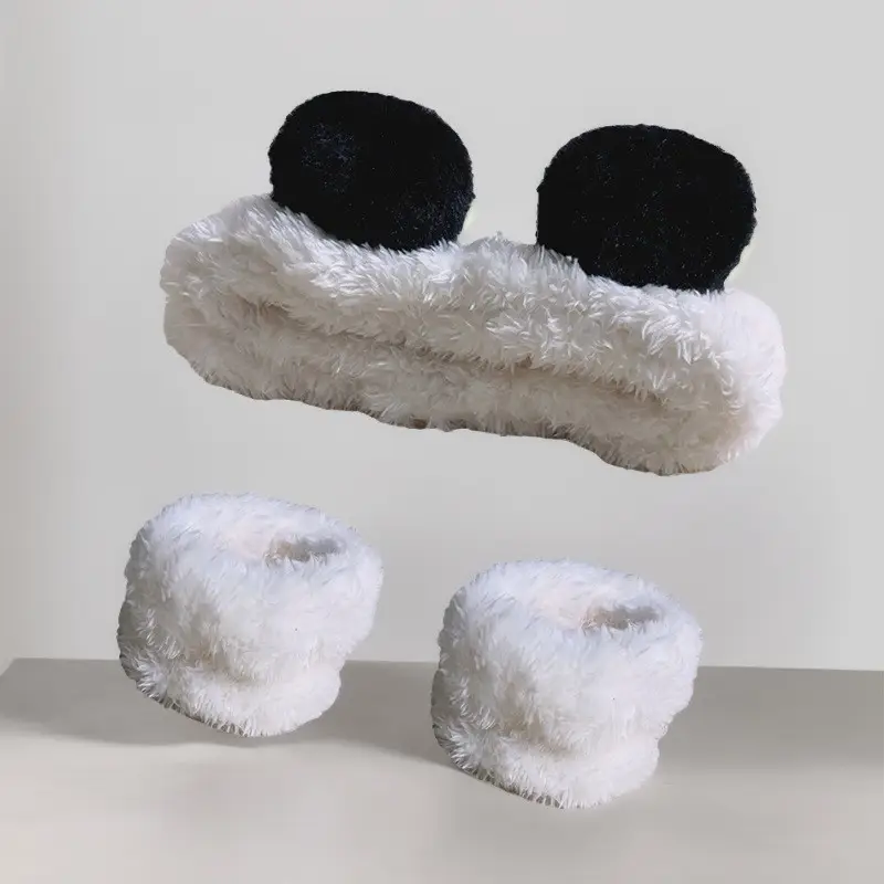 Plush Bear Ears Wrist Strap Face Wash Hair Band Set - Image 28