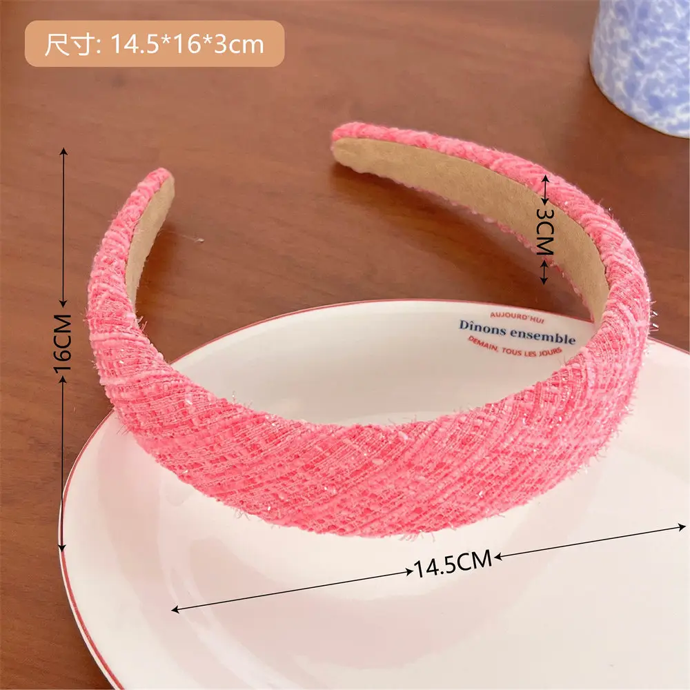 Rose Pink Sponge Wide Brim Headband for Girls — feature 10