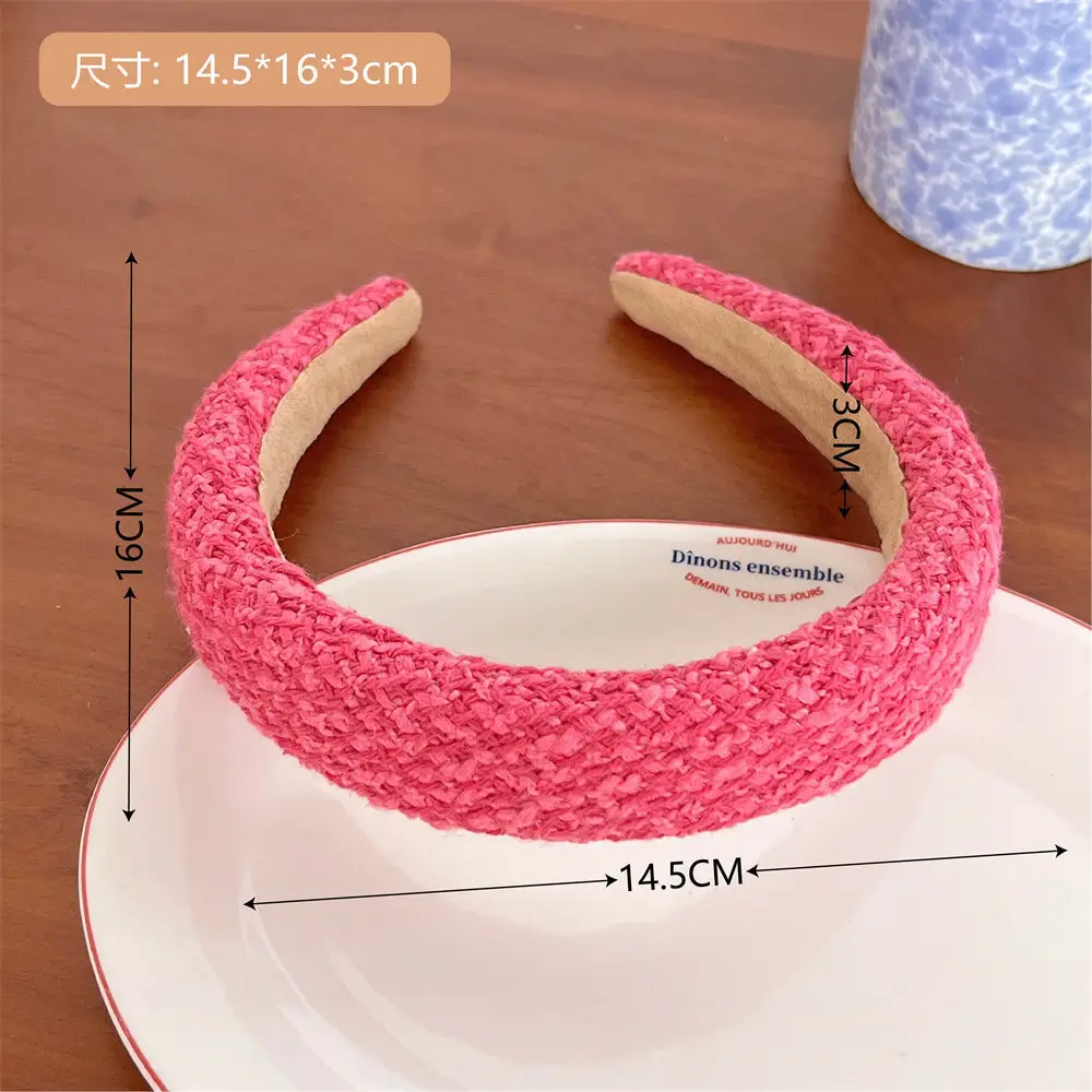 Rose Pink Sponge Wide Brim Headband for Girls — feature 11