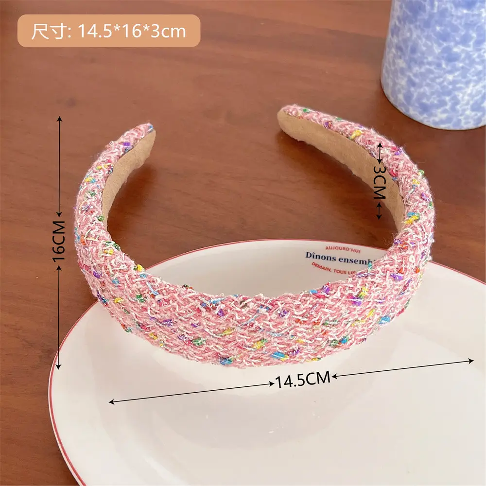 Rose Pink Sponge Wide Brim Headband for Girls — feature 12