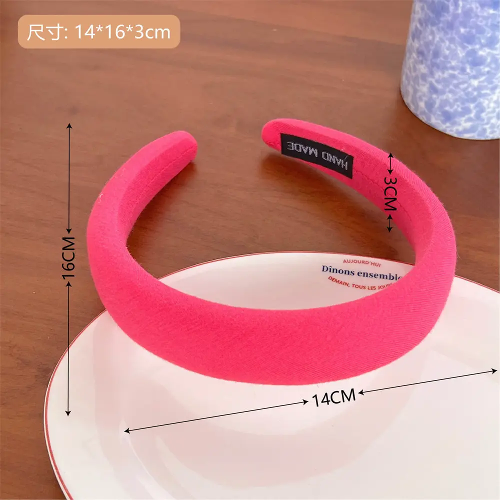 Rose Pink Sponge Wide Brim Headband for Girls — feature 6