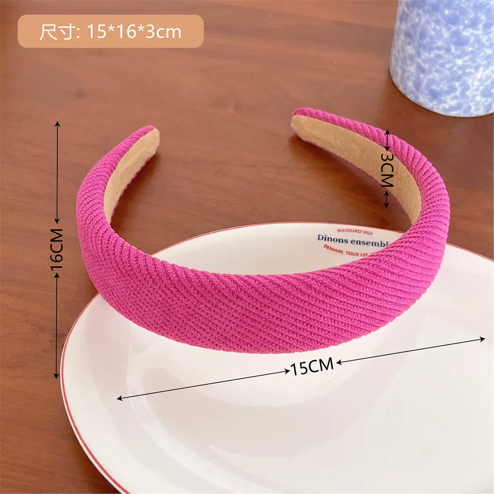 Rose Pink Sponge Wide Brim Headband for Girls — feature 9