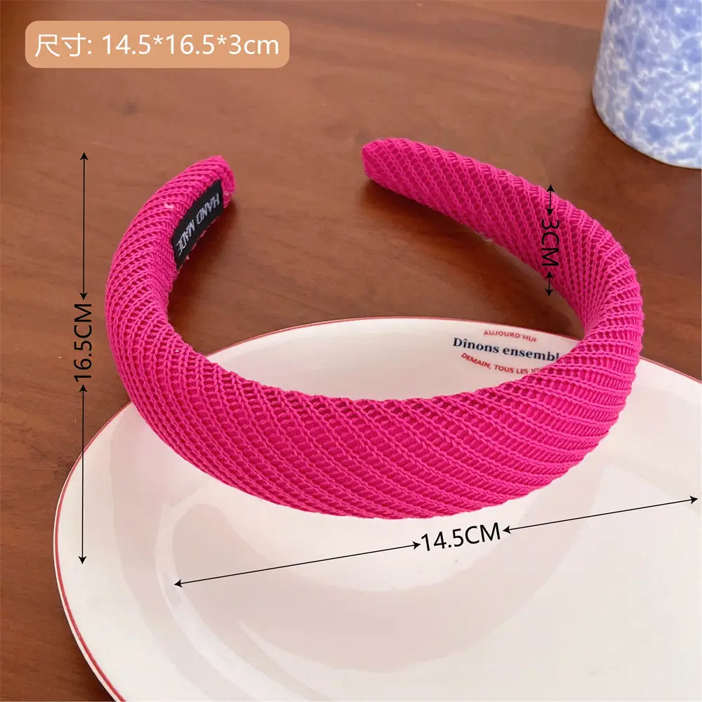 Rose Pink Sponge Wide Brim Headband for Girls - Image 2