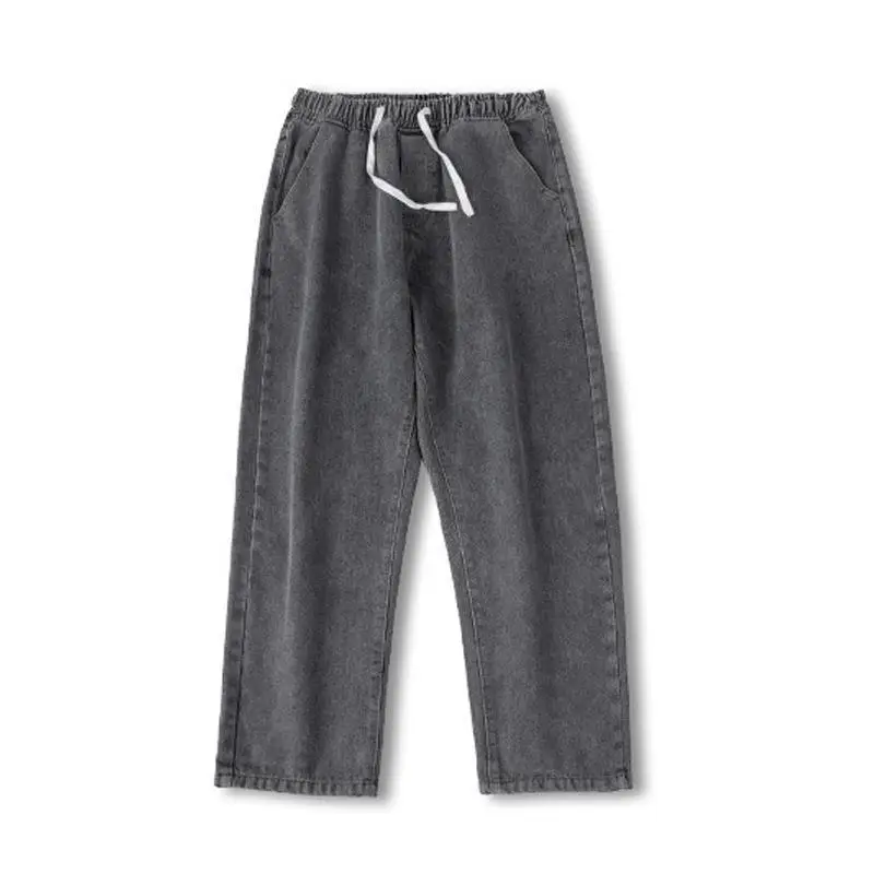 Men's Loose Straight Denim Jeans Elastic Waist Wide Leg - Image 11