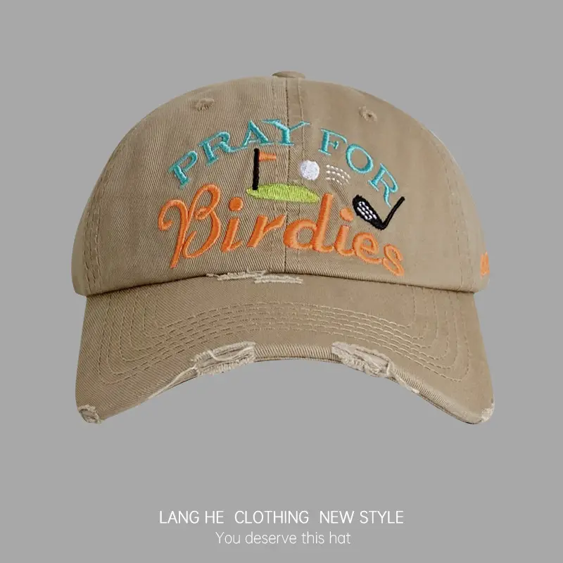Pray For Birds Teal Ripped Cap - Image 4