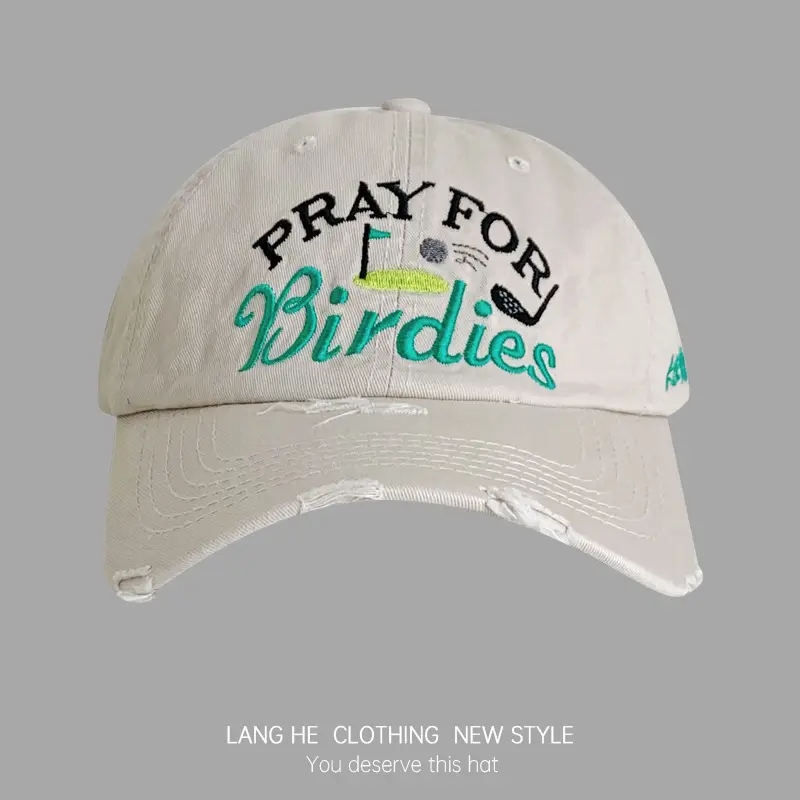 Pray For Birds Teal Ripped Cap - Image 6
