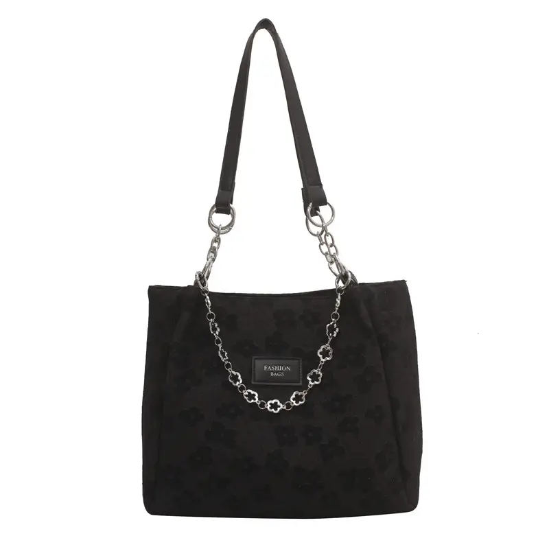White Chain Shoulder Bag for Women Large Capacity Tote