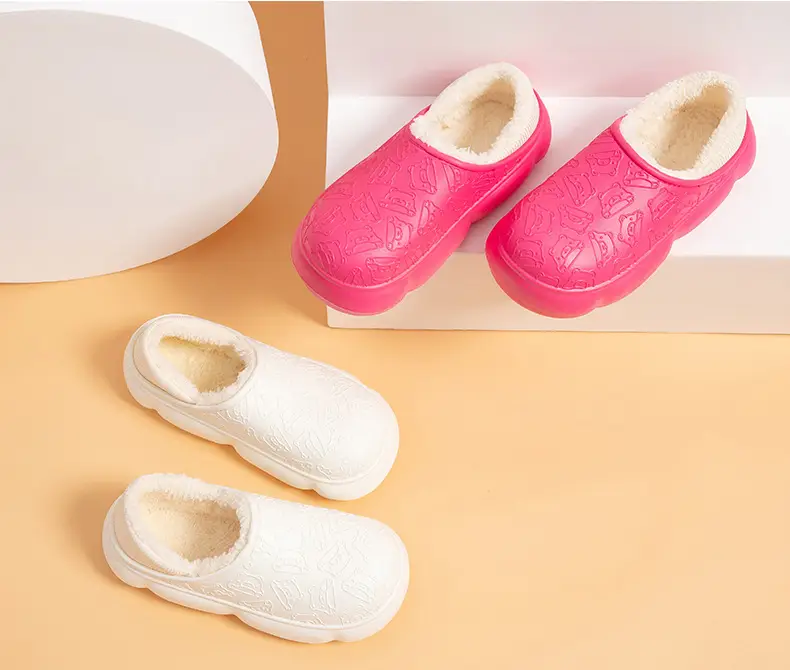 Autumn and winter home bag heel waterproof cotton slippers women's winter indoor and outdoor wear non-slip fleece-lined warm cute moon shoes — feature 19