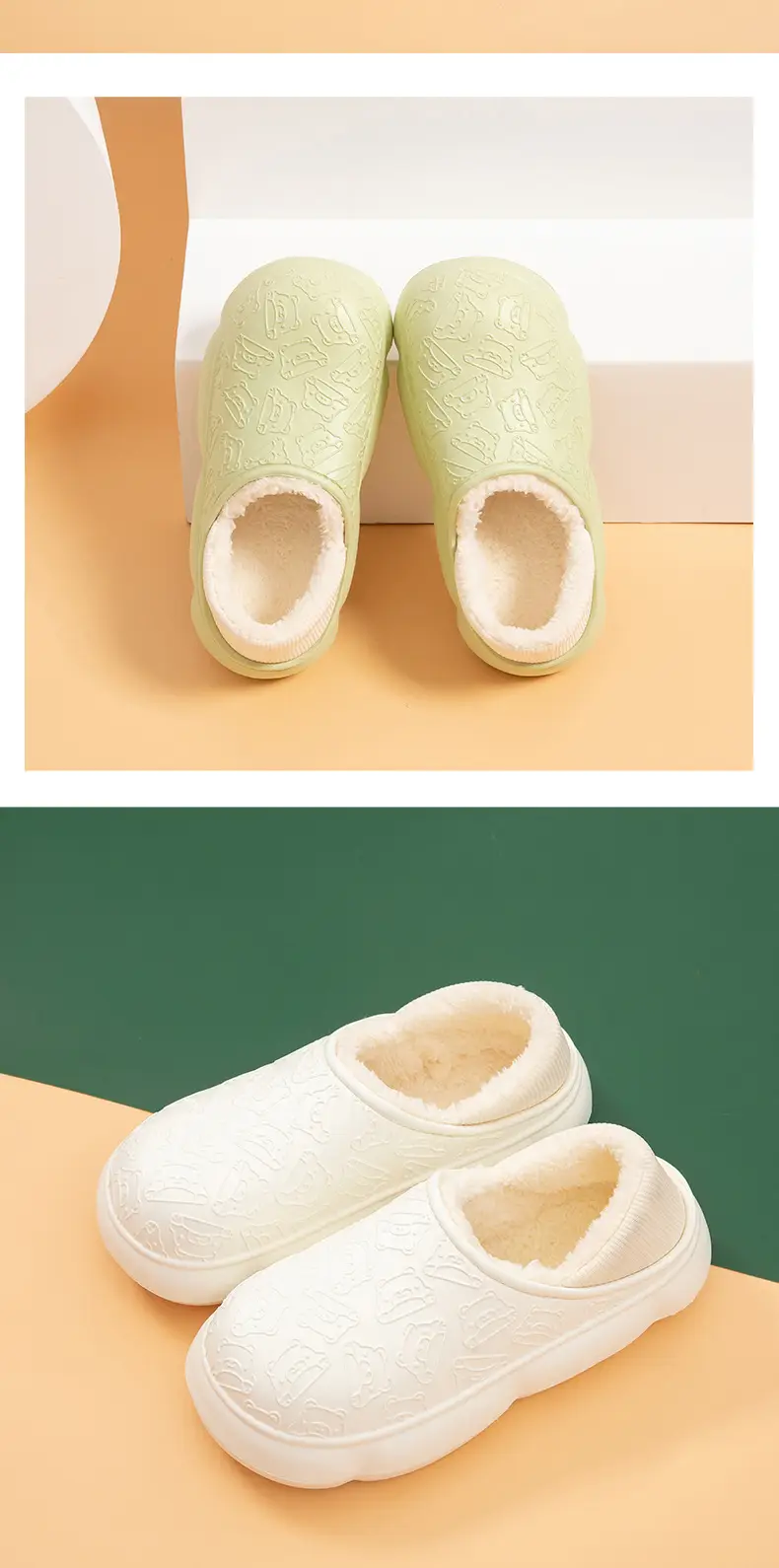 Autumn and winter home bag heel waterproof cotton slippers women's winter indoor and outdoor wear non-slip fleece-lined warm cute moon shoes — feature 20