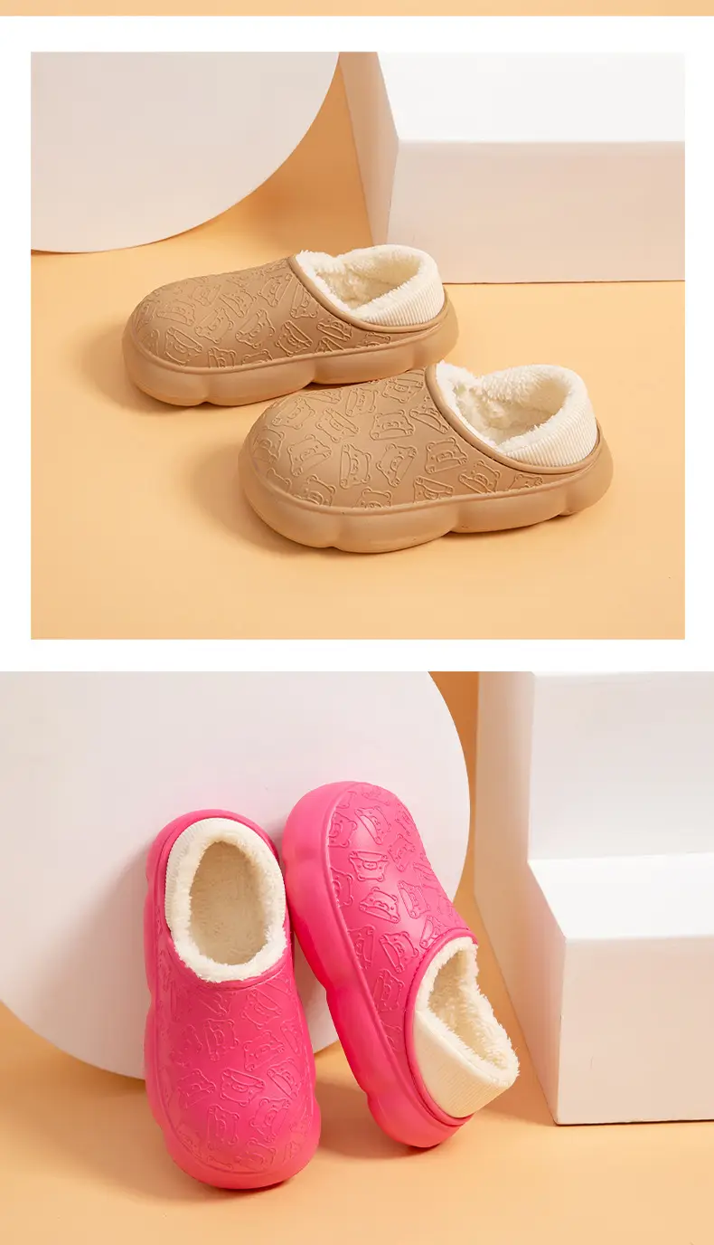 Autumn and winter home bag heel waterproof cotton slippers women's winter indoor and outdoor wear non-slip fleece-lined warm cute moon shoes — feature 21