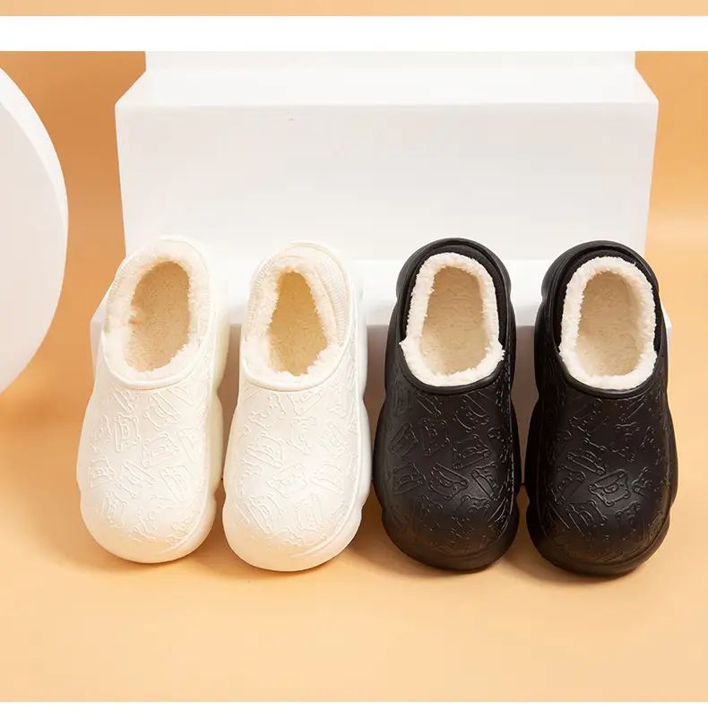 Autumn and winter home bag heel waterproof cotton slippers women's winter indoor and outdoor wear non-slip fleece-lined warm cute moon shoes — feature 22
