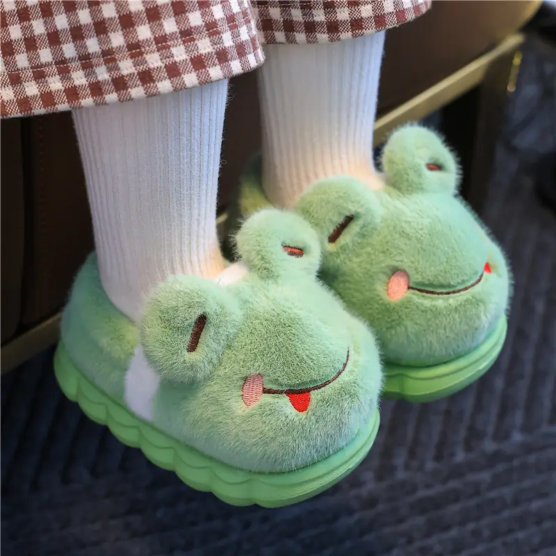 Children's Cotton Slippers Winter Warm Thickened Boys and Girls Children Indoor and Outdoor Mao Mao Shoes Home Baby Bag with Cotton Shoes
