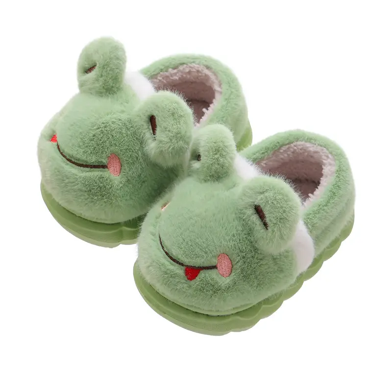 Children's Cotton Slippers Winter Warm Thickened Boys and Girls Children Indoor and Outdoor Mao Mao Shoes Home Baby Bag with Cotton Shoes
