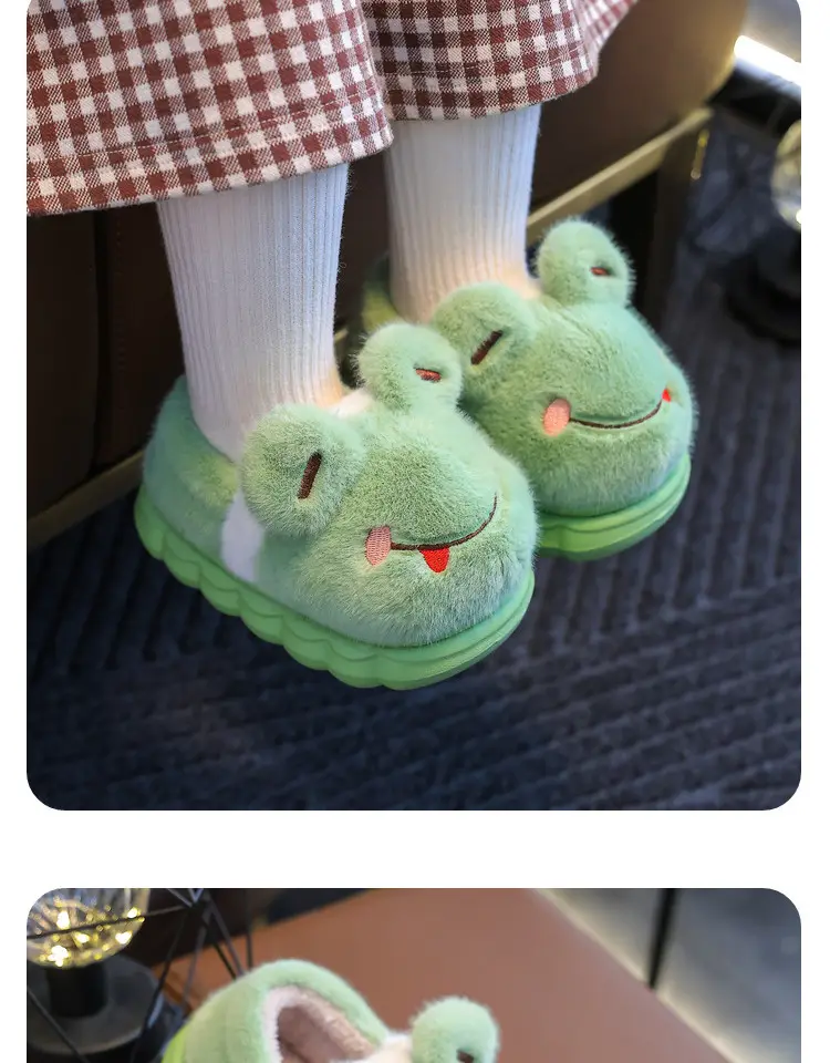 Children's Cotton Slippers Winter Warm Thickened Boys and Girls Children Indoor and Outdoor Mao Mao Shoes Home Baby Bag with Cotton Shoes — feature 17