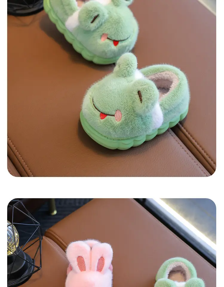 Children's Cotton Slippers Winter Warm Thickened Boys and Girls Children Indoor and Outdoor Mao Mao Shoes Home Baby Bag with Cotton Shoes — feature 18