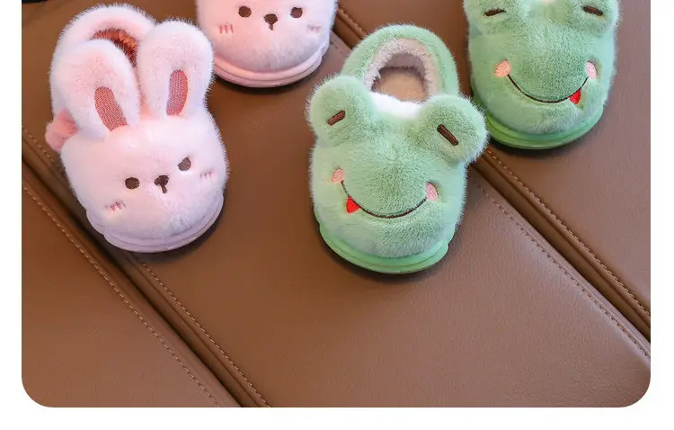 Children's Cotton Slippers Winter Warm Thickened Boys and Girls Children Indoor and Outdoor Mao Mao Shoes Home Baby Bag with Cotton Shoes — feature 19