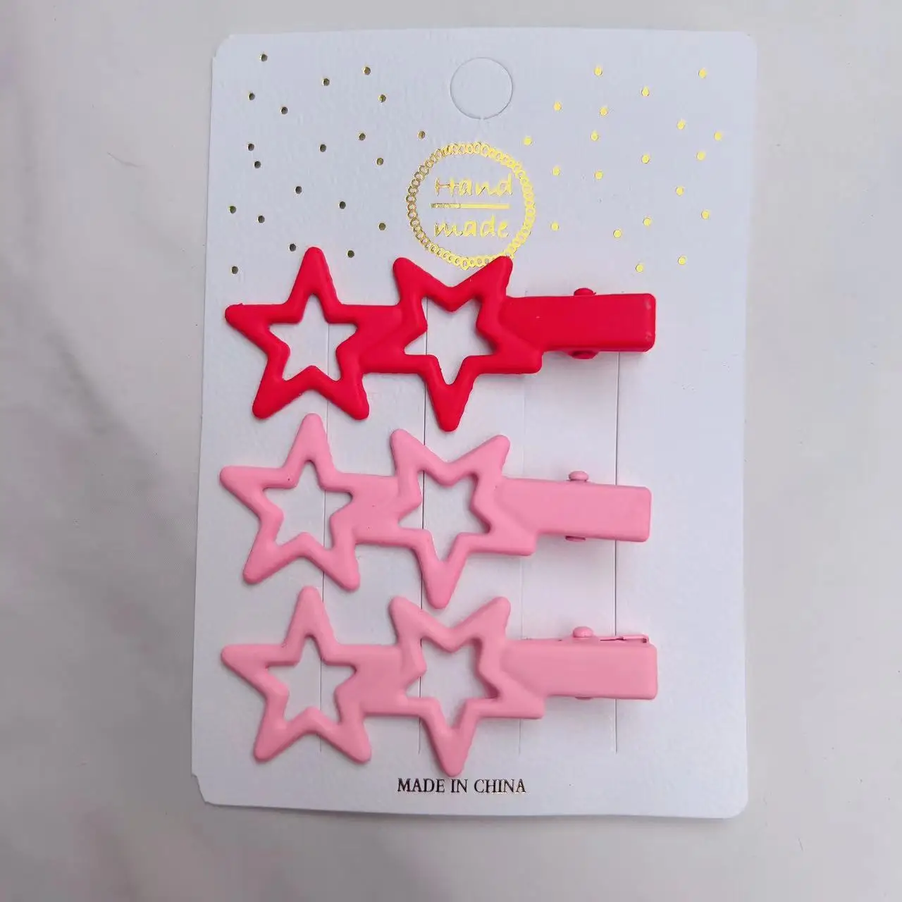 Star Hairpin Set of 2 Pink and Red, Durable, Stylish, Kids Hair Accessories - Image 7
