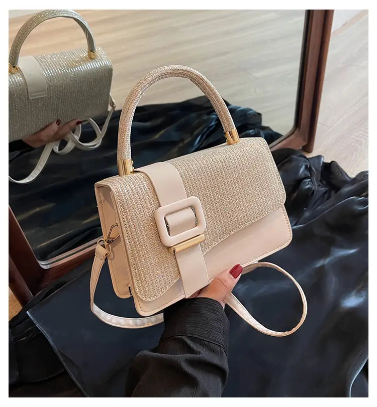Pink Leather Stone Pattern Shoulder Bag for Women — feature 1