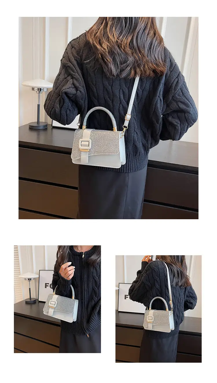 Pink Leather Stone Pattern Shoulder Bag for Women — feature 12