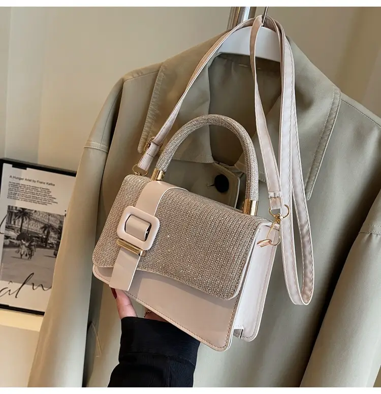 Pink Leather Stone Pattern Shoulder Bag for Women — feature 15