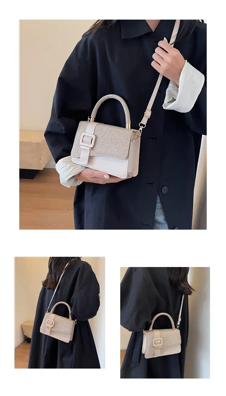 Pink Leather Stone Pattern Shoulder Bag for Women — feature 9