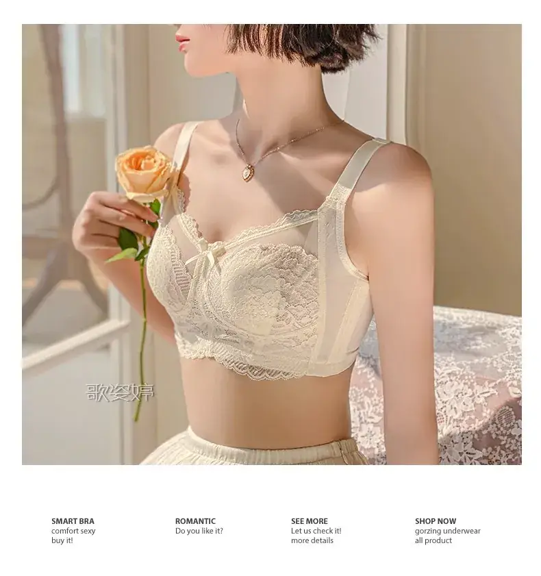 Sexy Lace Large Bust Minimizing Bunny Cup Bra — feature 16