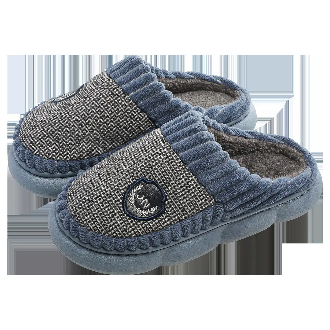 Lidani extra large size cotton slippers men's autumn and winter indoor home non-slip 2023 new couple wool slippers men - Image 7