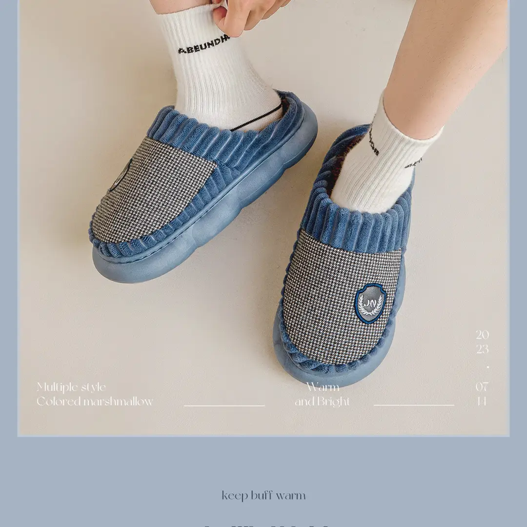 Lidani extra large size cotton slippers men's autumn and winter indoor home non-slip 2023 new couple wool slippers men — feature 20