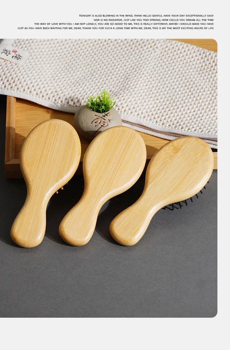 Bamboo Scalp Massage Comb with Steel Needle — feature 12