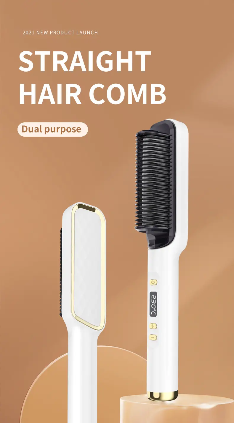 Lcd Direct Electric Hair Comb Negative Ion Curling Dual-Purpose Lazy Curling Iron Hair Device Cross-Border Electric Plug-In Hair Care — feature 6