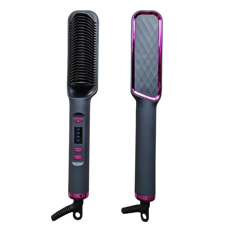 Lcd Direct Electric Hair Comb Negative Ion Curling Dual-Purpose Lazy Curling Iron Hair Device Cross-Border Electric Plug-In Hair Care - Image 2