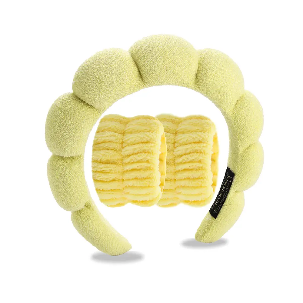 Sponge Hair Band Gold Velvet Three Piece Set - Image 24