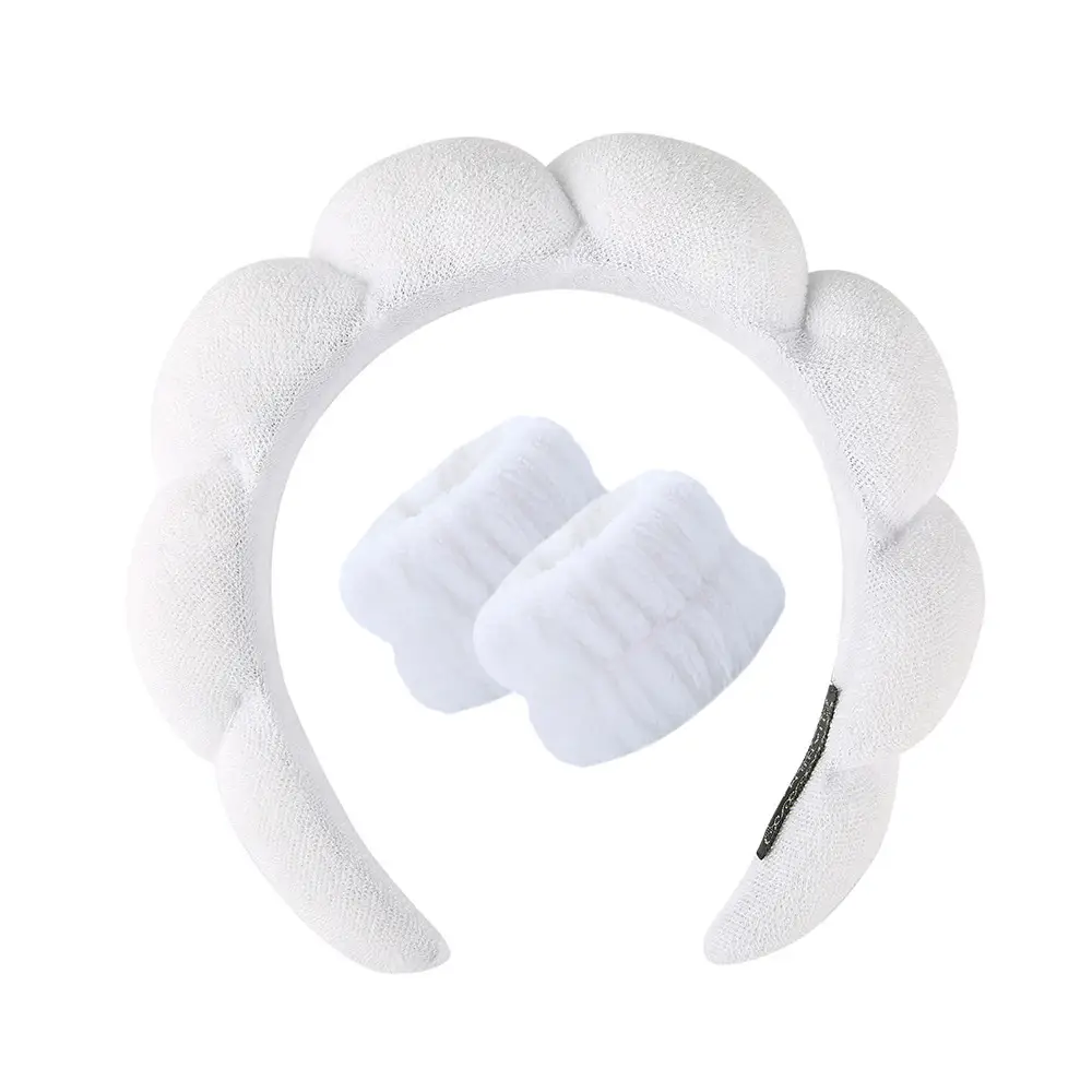 Sponge Hair Band Gold Velvet Three Piece Set - Image 25