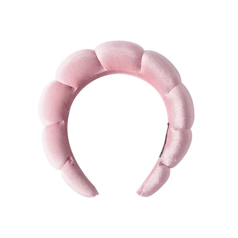 Sponge Hair Band Gold Velvet Three Piece Set - Image 3