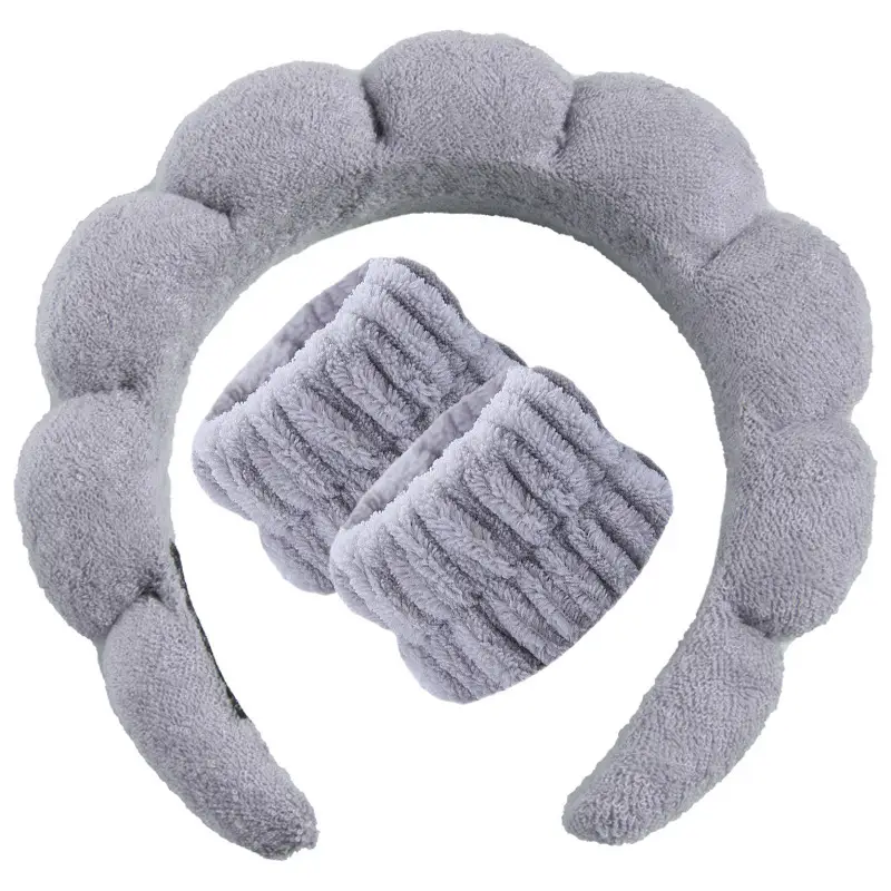 Sponge Hair Band Gold Velvet Three Piece Set - Image 30