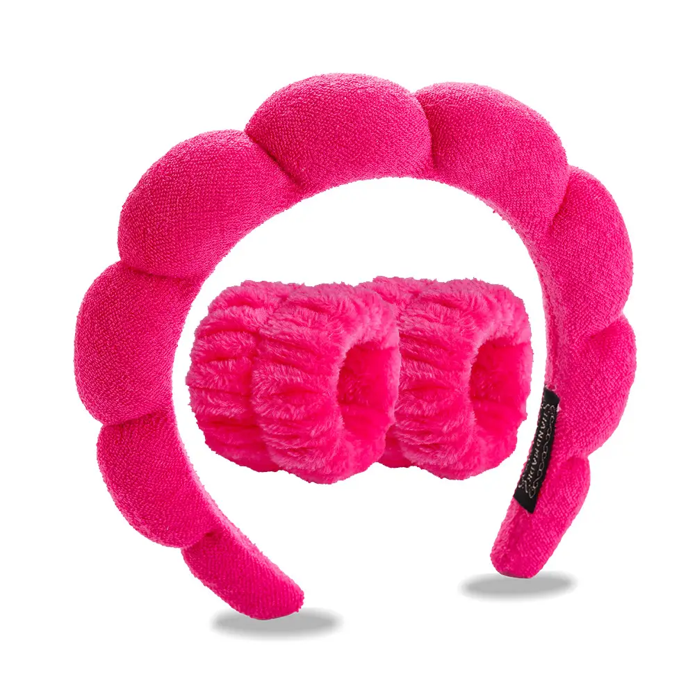 Sponge Hair Band Gold Velvet Three Piece Set - Image 32