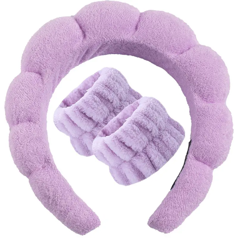 Sponge Hair Band Gold Velvet Three Piece Set - Image 34