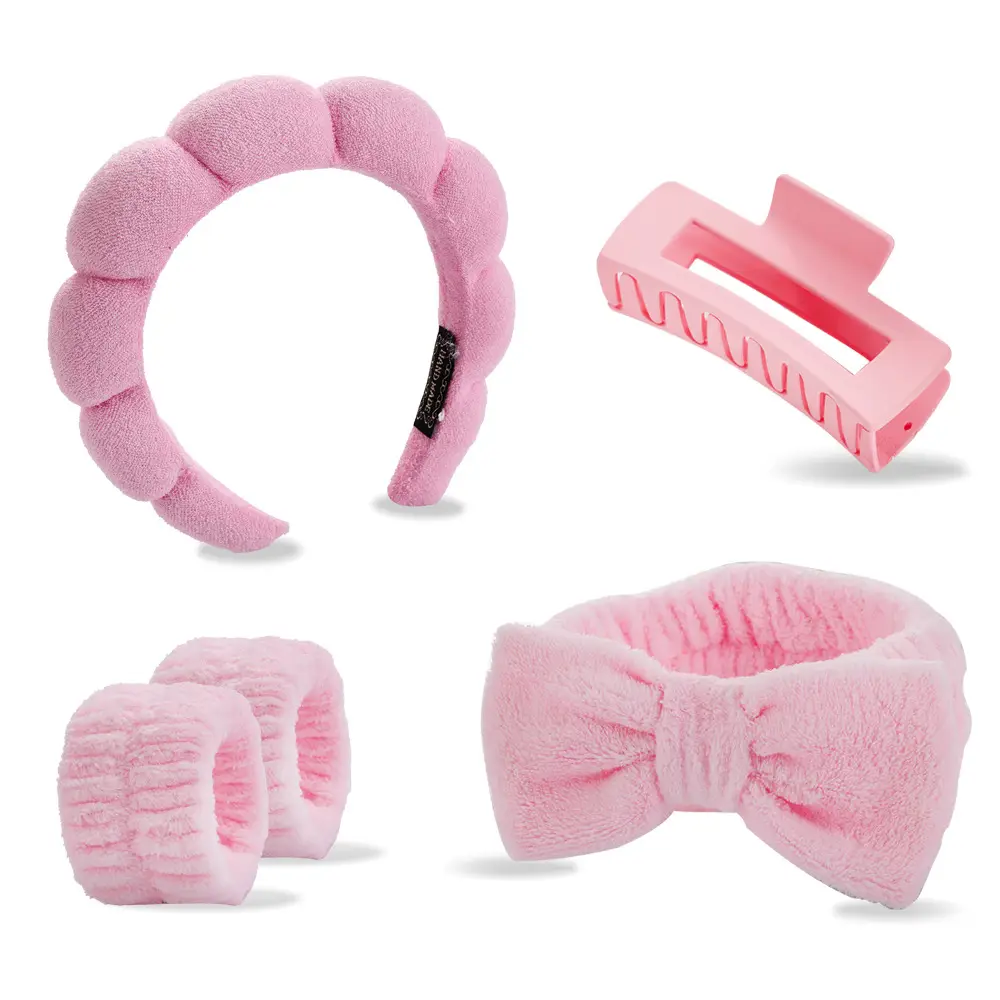 Sponge Hair Band Gold Velvet Three Piece Set - Image 38