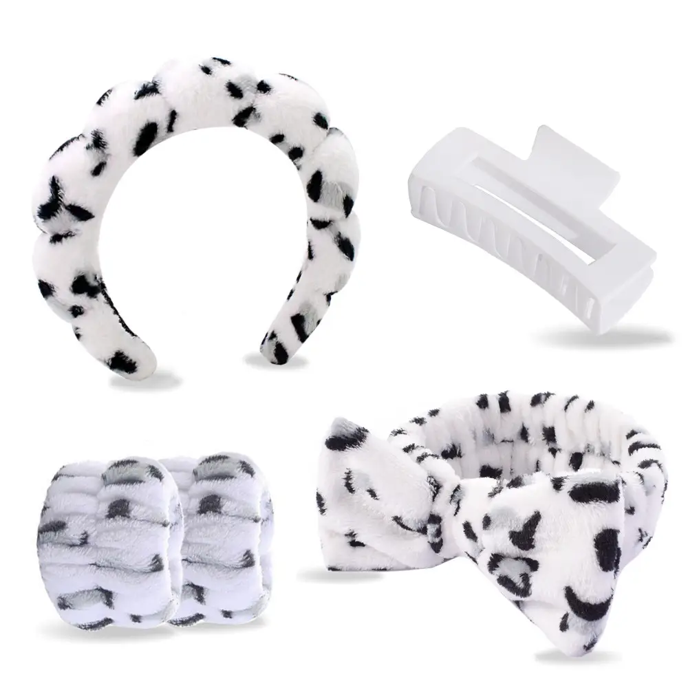 Sponge Hair Band Gold Velvet Three Piece Set - Image 42