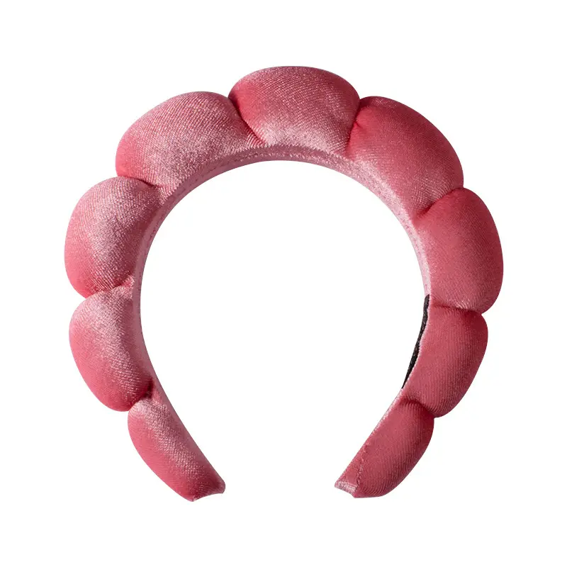 Sponge Hair Band Gold Velvet Three Piece Set - Image 5