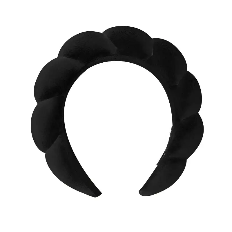Sponge Hair Band Gold Velvet Three Piece Set - Image 8