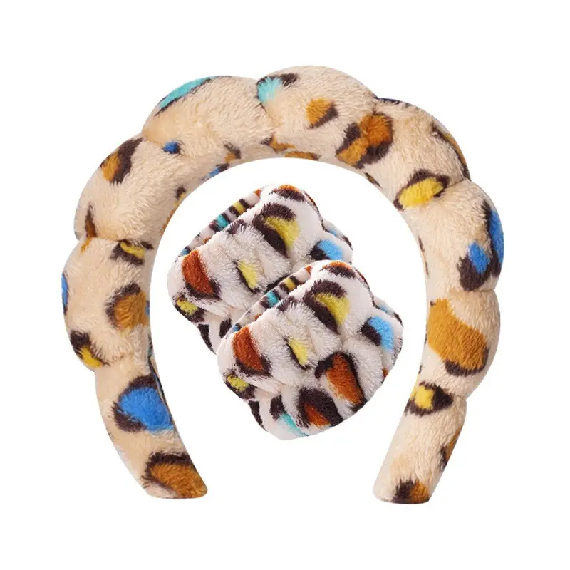 Sponge Hair Band Gold Velvet Three Piece Set - Image 80