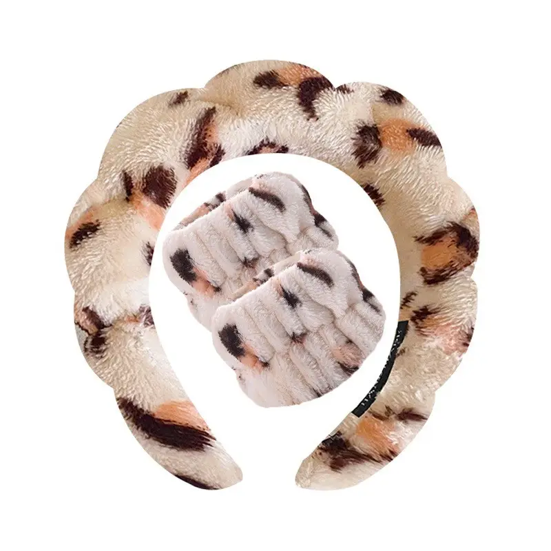 Sponge Hair Band Gold Velvet Three Piece Set - Image 85