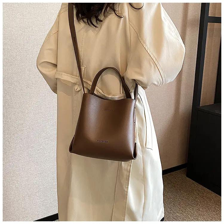 Women's Brown Leather Bucket Bag 2023 New Fall โ feature 15