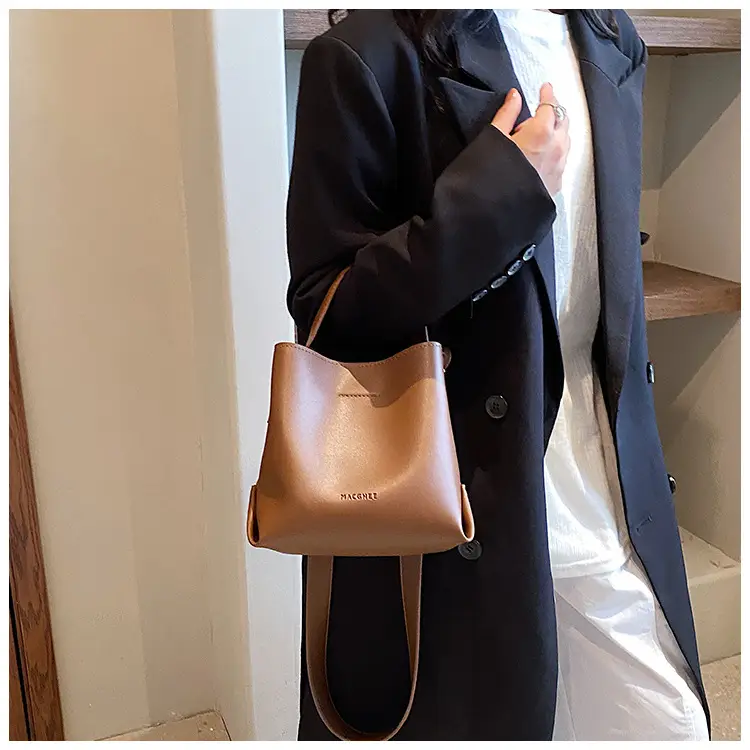 Women's Brown Leather Bucket Bag 2023 New Fall โ feature 20