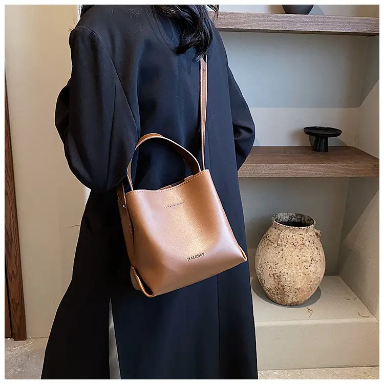 Women's Brown Leather Bucket Bag 2023 New Fall โ feature 21