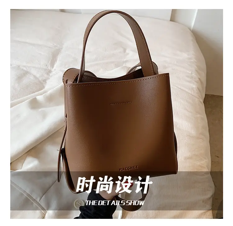 Women's Brown Leather Bucket Bag 2023 New Fall โ feature 4